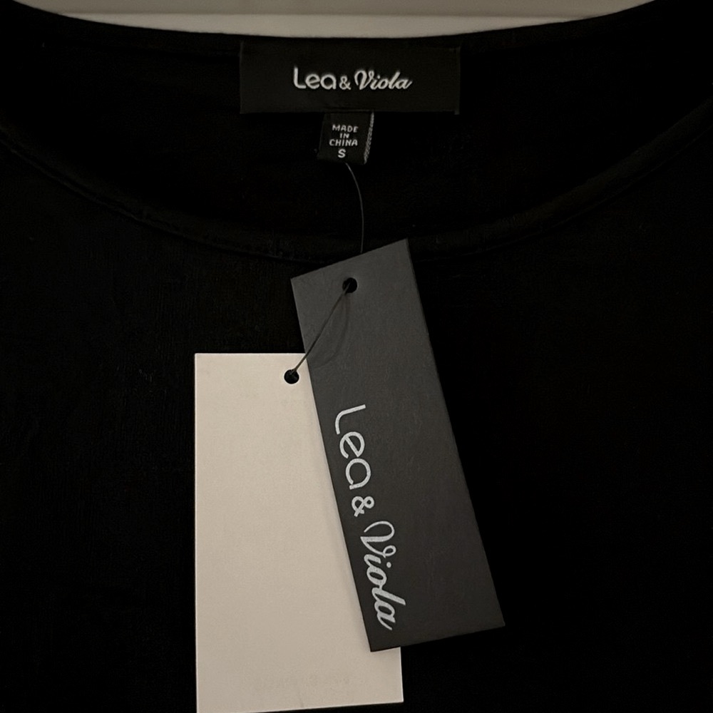 NWT [Lea & Viola] Black Long Sleeve Cinched Rouched Drawstring Dress Women’s S - Picture 8 of 14